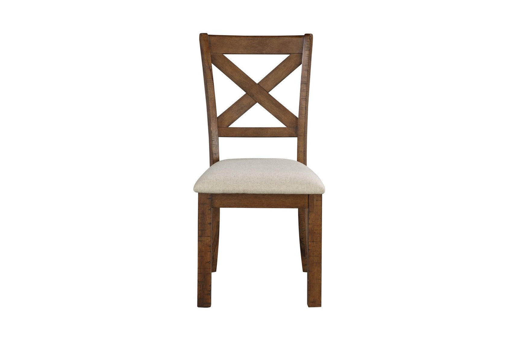 Detail of wood grain and chair upholstery