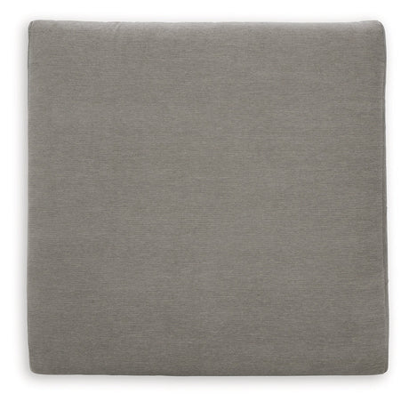 Side angle of Avaliyah Oversized Ash Chenille Accent Ottoman showing non-skid legs
