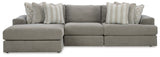 Detail view of Avaliyah Ash sectional sofa upholstery