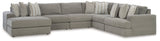 Side angle of Avaliyah Ash Chenille 6-Piece Sectional sofa