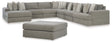 Side view of Avaliyah Ash 7-Piece Sectional with Ottoman sofa