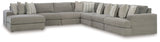 main view of Avaliyah Ash Chenille 7-Piece Sectional With Chaise sectional sofa