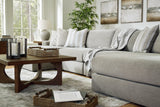 Room setting with Avaliyah Ash Chenille sectional sofa