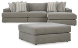 Side angle of Avaliyah Ash sectional sofa