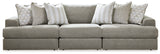 Side perspective of Avaliyah Ash sectional with ottoman