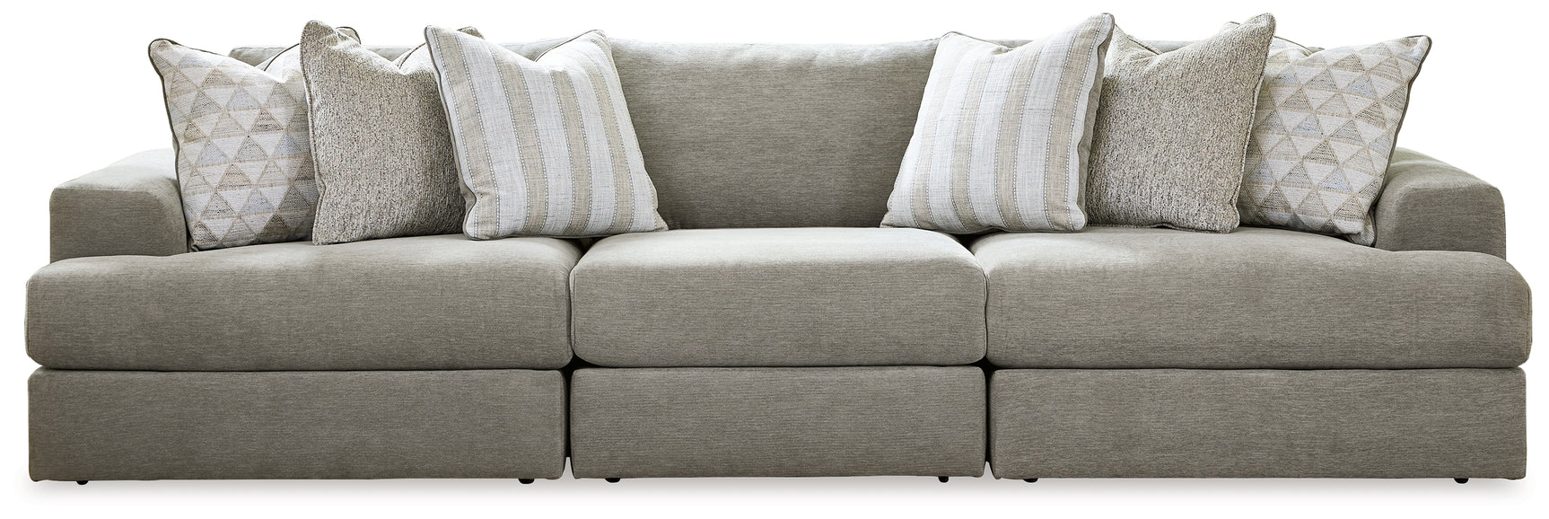 Side perspective of Avaliyah Ash sectional with ottoman