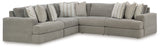 Avaliyah Ash 5-Piece Sectional Sofa with Ottoman detailed upholstery close-up