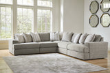 Avaliyah Ash 5-Piece Sectional Sofa with Ottoman material close-up