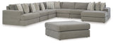 Room angle with Avaliyah Ash 7-Piece Sectional with Ottoman sofa