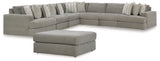 Side view detail of Avaliyah Ash 7-Piece Sectional with Ottoman sofa