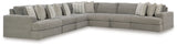 Close-up detail of Avaliyah Ash 7-Piece Sectional with Ottoman sofa upholstery