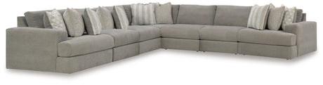 Close-up detail of Avaliyah Ash 7-Piece Sectional with Ottoman sofa upholstery