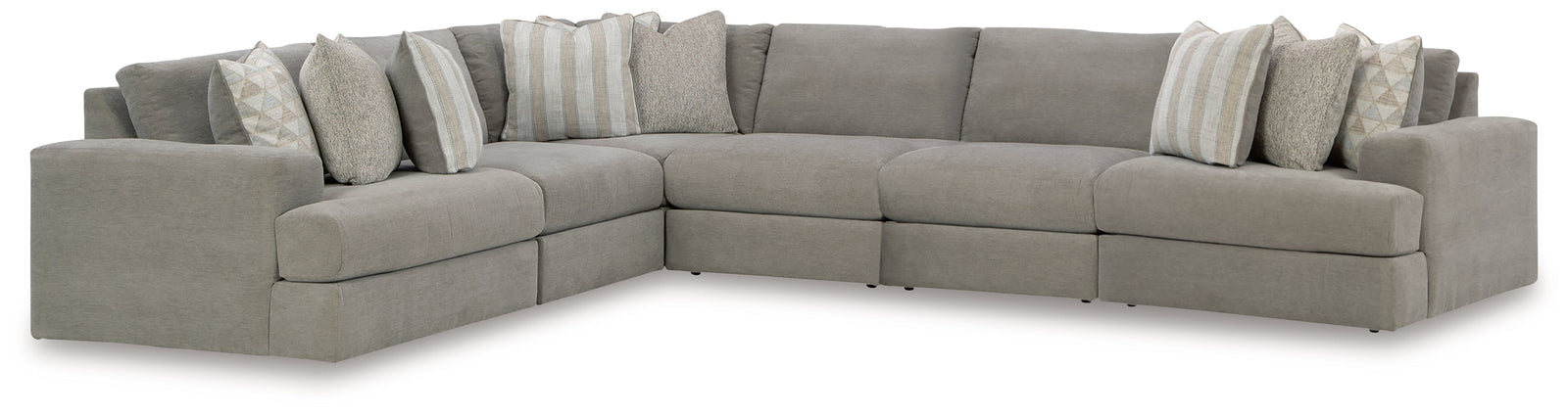 main view of Avaliyah Ash Chenille 6-Piece Sectional sectional sofa