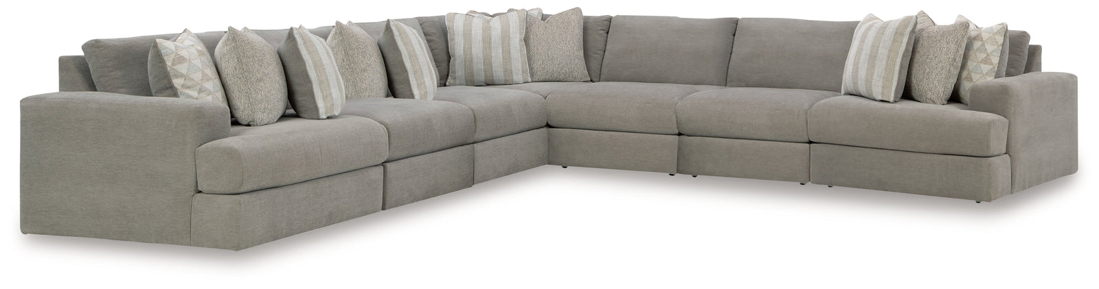 main view of Avaliyah Ash Chenille 7-Piece Sectional sectional sofa