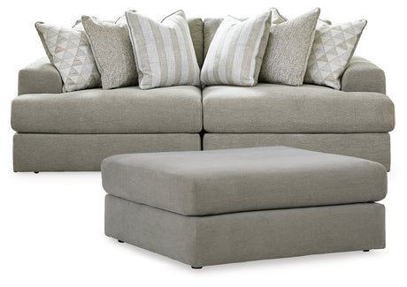 Side view of Avaliyah Ash 2-Piece Sectional Sofa with Ottoman