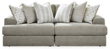 Side view of Avaliyah Ash Chenille 2-Piece Sectional Loveseat sectional sofa