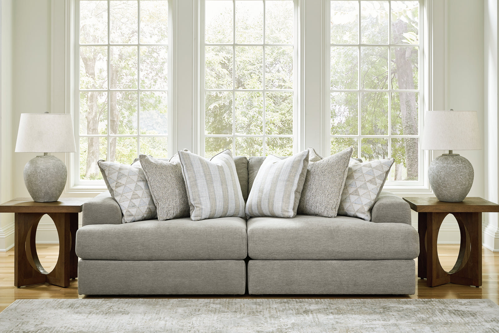 main view of Avaliyah Ash 2-Piece Sectional with Ottoman sectional sofa
