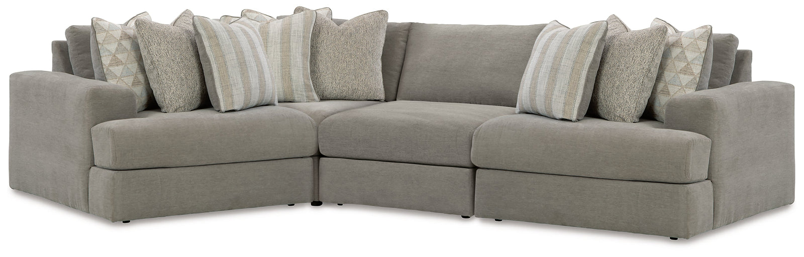 main view of Avaliyah Ash Chenille 4-Piece Sectional sectional sofa