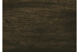 Dining room view showing Faust Charcoal Brown faux leather square dining set