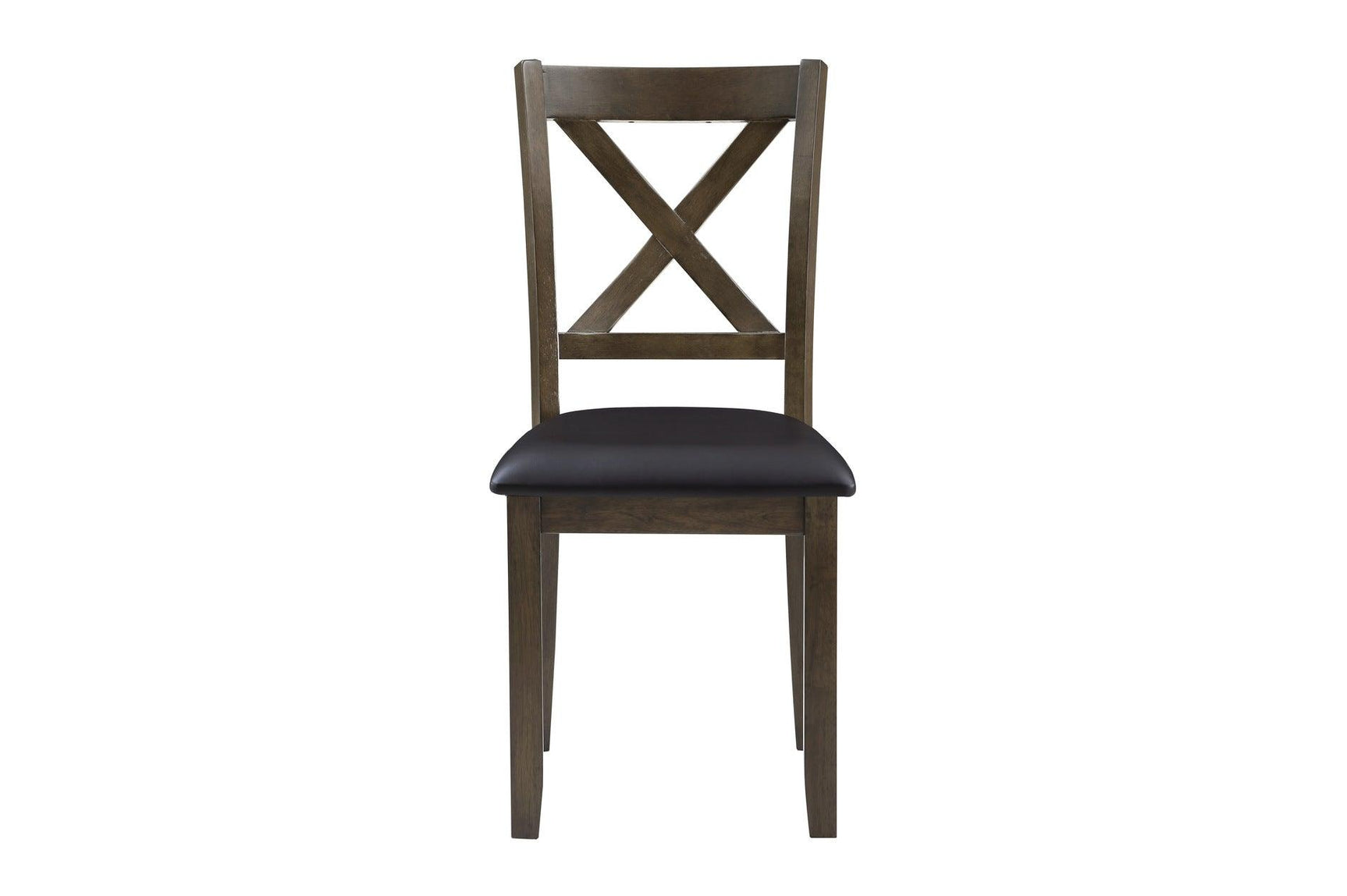 Front view of Hazel charcoal brown dining chair