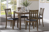 Faust Charcoal Brown faux leather square dining set dining room furniture main view