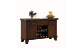 Front view of Ameillia Dark Oak Oval Dining Table with seating arrangement