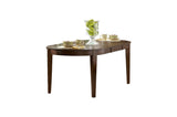 Detail view of Ameillia Dark Oak Oval Dining Room Set focusing on table and chair finish