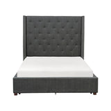 Fairborn Gray Upholstered Storage Platform King Bed