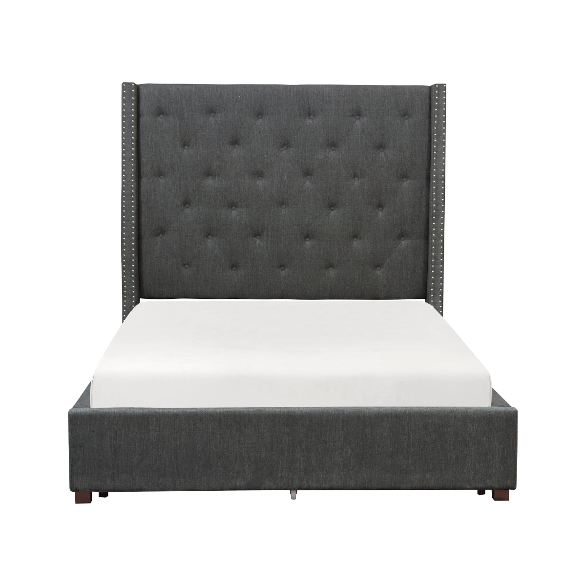 Fairborn Gray Upholstered Storage Platform King Bed