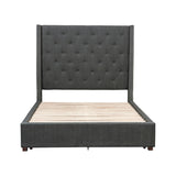 Fairborn Gray Upholstered Storage Platform King Bed