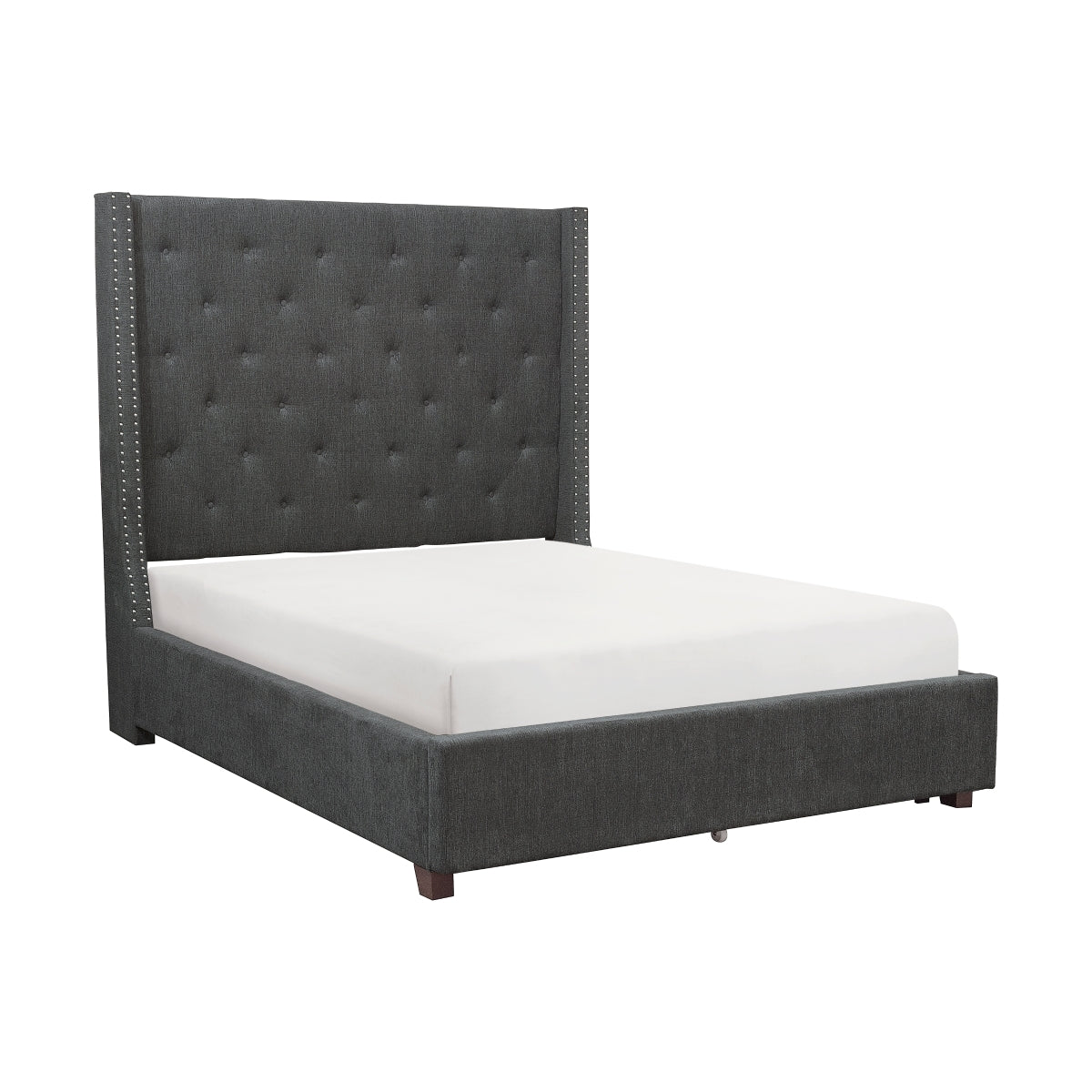 Fairborn Gray Upholstered Storage Platform King Bed