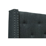 Fairborn Gray Traditional Solid Wood And Plywood Frame Fabric Upholstery Tufted Full Platform Bed - Ella Furniture