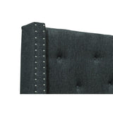 Close-up of Fairborn Gray fabric upholstery and nailhead trim