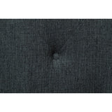 Detail of button tufting on Fairborn Gray king platform bed