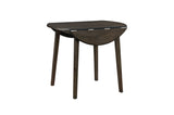 Side view of Rutland Brown Dining Room Set highlighting chair and table legs