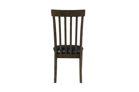 Back detail view of Rutland Brown Dining Room Set chair upholstery