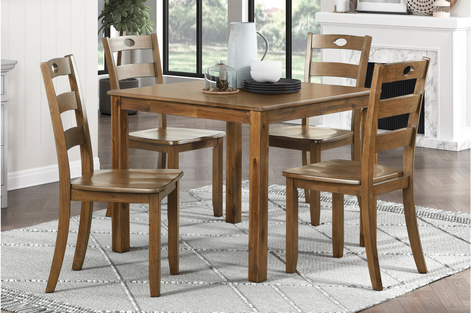 main view of Stowe Light Brown Dining Room Set dining room furniture