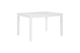main view of Stowe White dining table with chairs