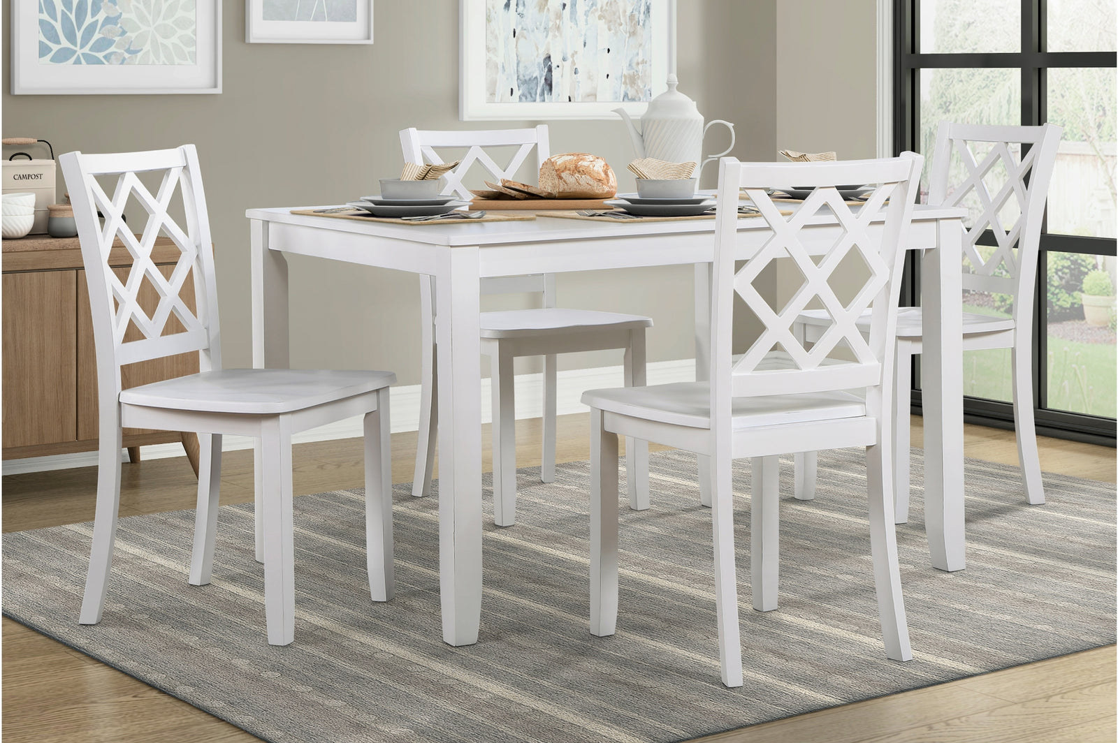 main view of Stowe White Dining Room Set dining room furniture