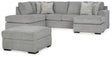Casselbury Cement 2-Piece Sectional with Ottoman — product image 2