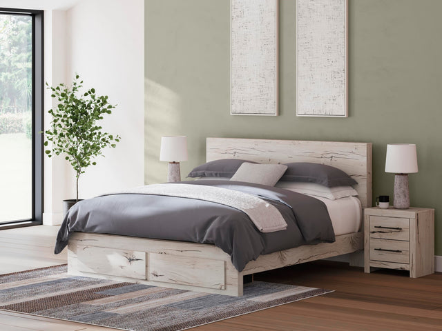 Lawroy Light Natural King Panel Storage Bed — product view