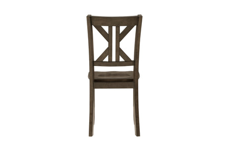 Detail view of Rivera Charcoal Brown Square Dining Room Set chair legs