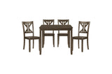 Room view of Rivera Charcoal Brown Square Dining Room Set