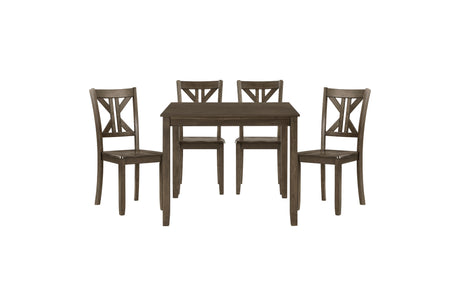 Room view of Rivera Charcoal Brown Square Dining Room Set