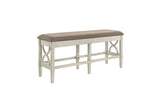 side view of dining chair from Stowe White Gray Set