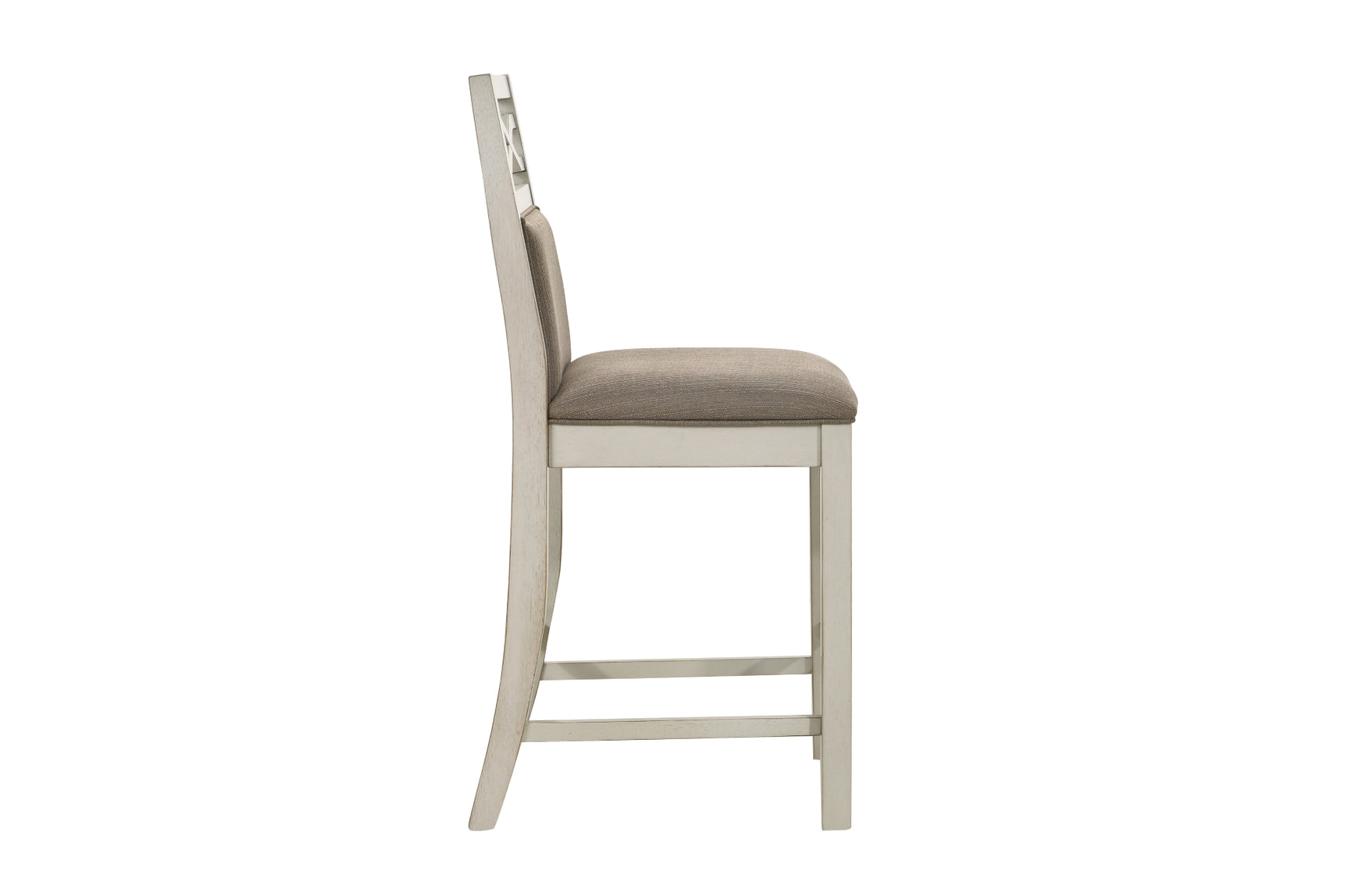 rear angle of chairs around Stowe White Gray Dining Table