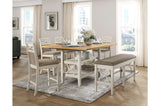 room view of Stowe White Gray Dining Room Set in dining room