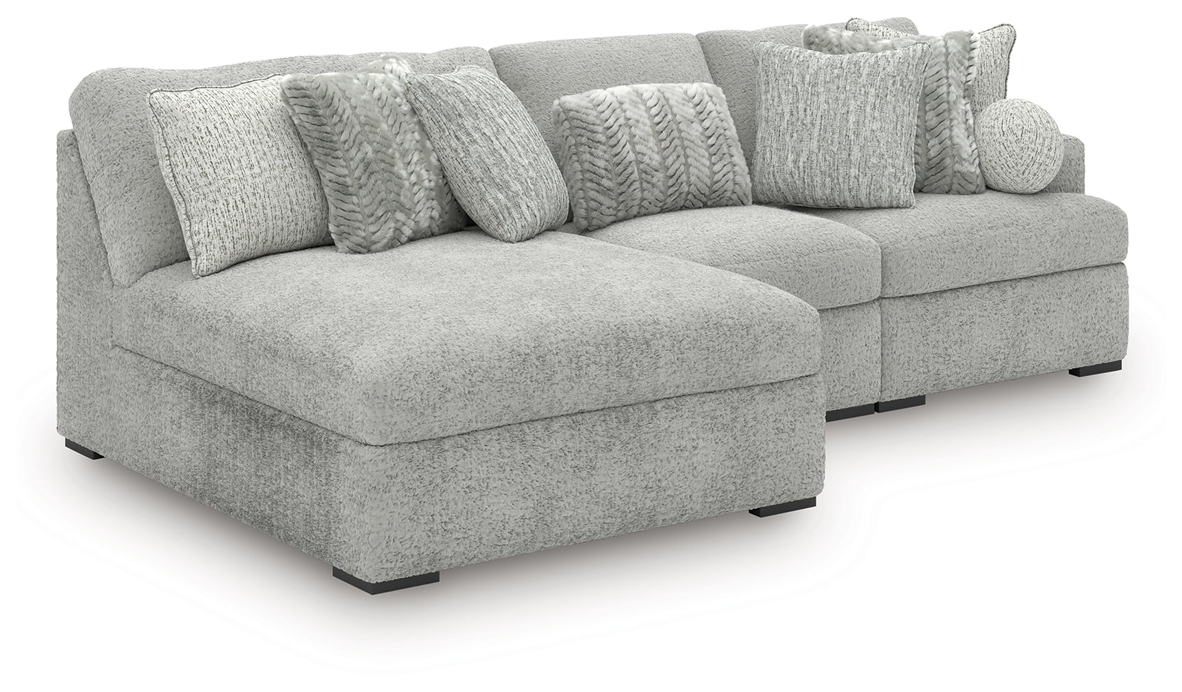 Cuddle Plush Arctic Chenille Velvet sectional sofa with chaise main view