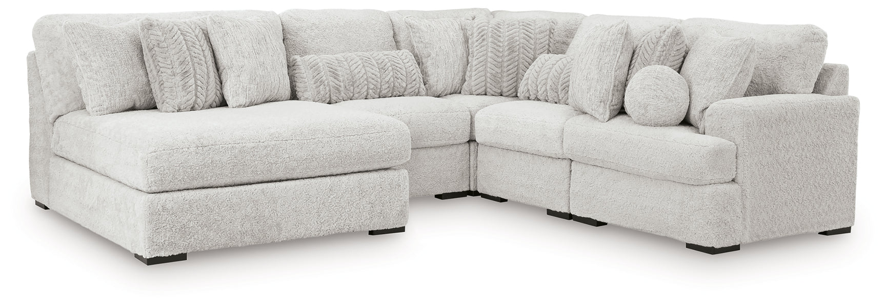Side view of Cuddle Plush Arctic 5-Piece Sectional sofa with chaise