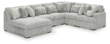 Side view of Cuddle Plush Arctic Chenille Velvet 6-Piece Sectional with Chaise